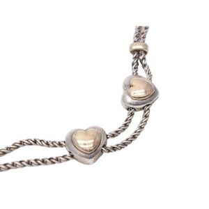TIFFANY Co Double Heart Rope Necklace Silver Gold